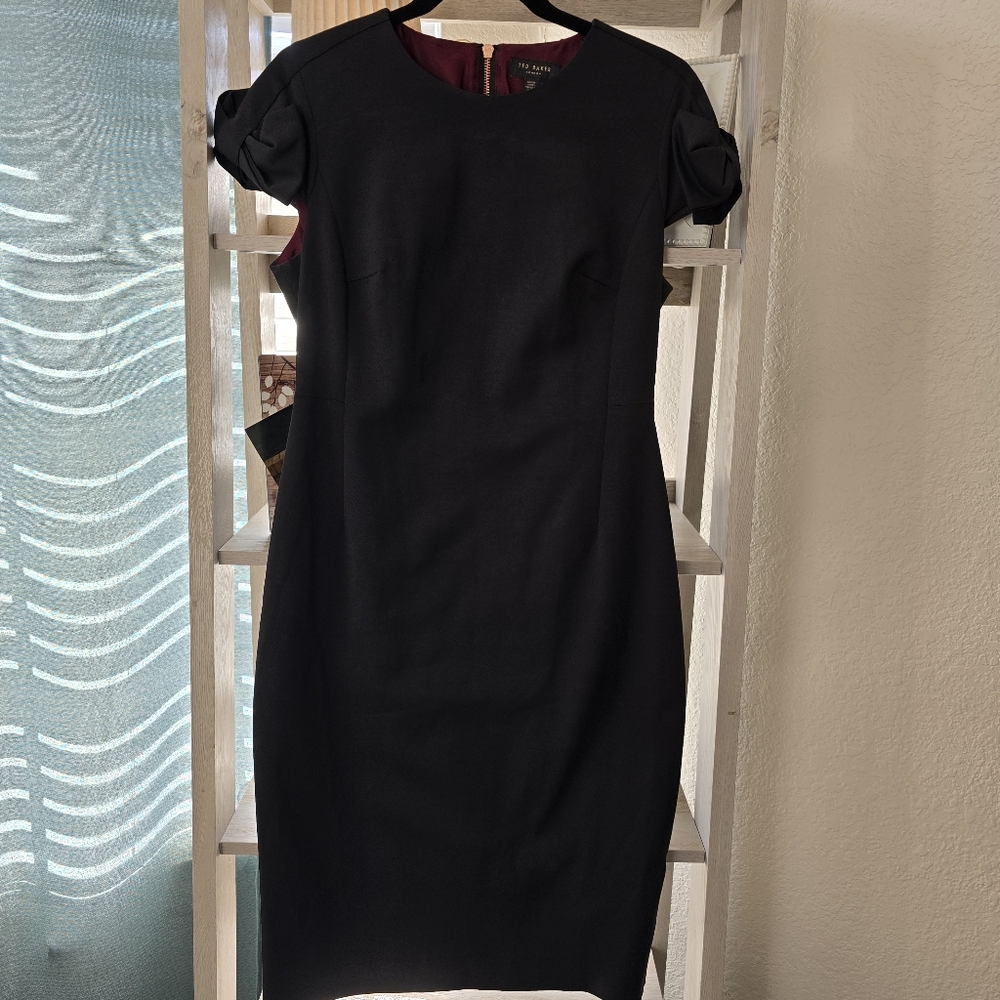 NWOT Ted Baker LBD Bow Cap Sleeves, sz 3 (US 8)